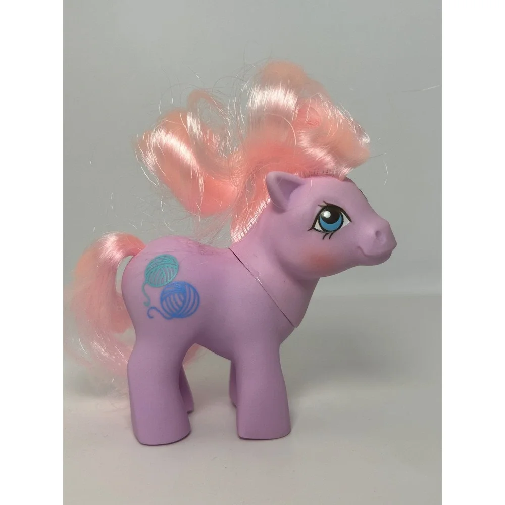 Vintage Hasbro MY LITTLE PONY Baby Fleecy G1 MLP Pink Lavender Yarn 1984 China 3